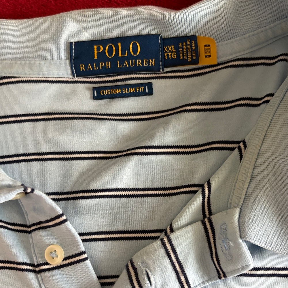 Polo by Ralph Lauren Blue Polo with  Stripes slim XXL